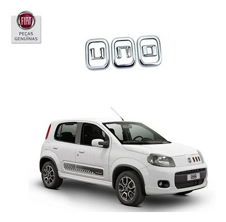 Emblema tampa traseira Uno Vivace original Fiat 100192450