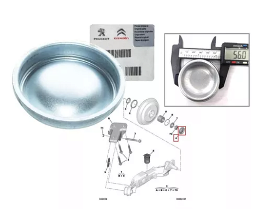 Kit calota tampa tambor traseiro Peugeot 206 207 C3 original 374019