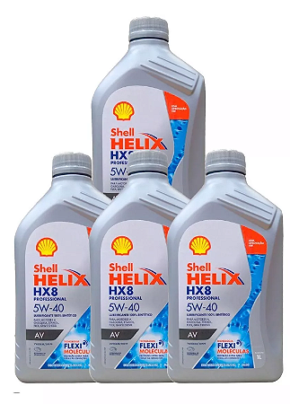 4 Shell Helix Hx8 professional 5w40 100% sintético  508.88/509.99