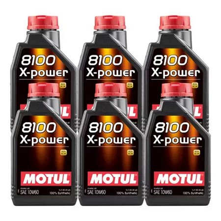 Kit Óleo Motul 8100 X-power 10w60 Aston Martin Gt 6 Litros