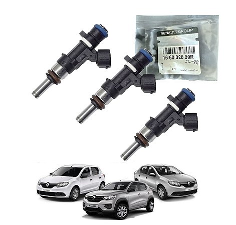 Jogo 3 Bicos Injetor Sandero Logan Kwid 1.0 3 Cilindros Orig