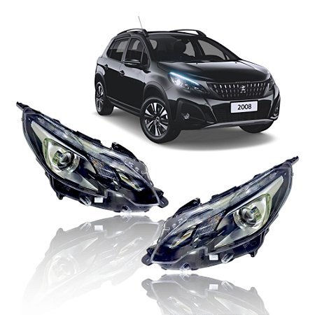 Par Farol Dianteiro Masc Negra Original Peugeot 2008 2016/24