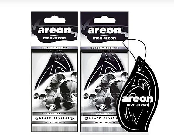 Kit Com 2 Perfumes Pra Carro Cheirinho Aromatizador Areon Black Crystal