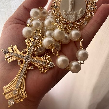 Terço Nossa Senhora de Fátima Auto Relevo