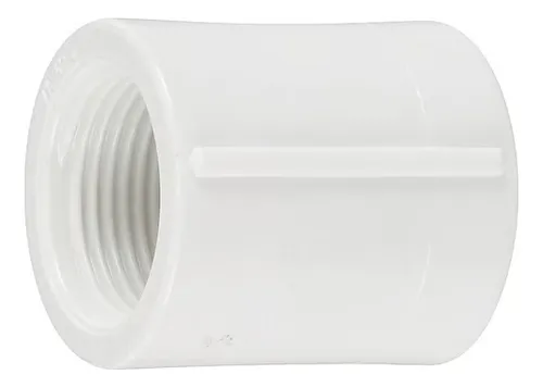 LUVA PVC BRANCA ROSCAVEL SIMPLES 2"