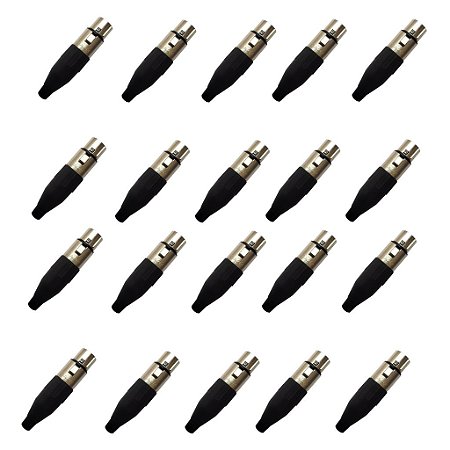 Kit 20 Conectores XLR Fêmea Linha PLG SA2X - SANTO ANGELO