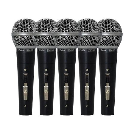 Kit de 5 Microfones de Mão Dinâmico HT48A-5 - CSR
