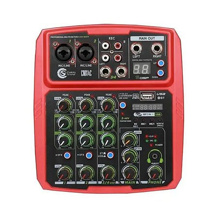 Mesa De Som 4 Canais CMX4C Vermelho - CUSTOM SOUND