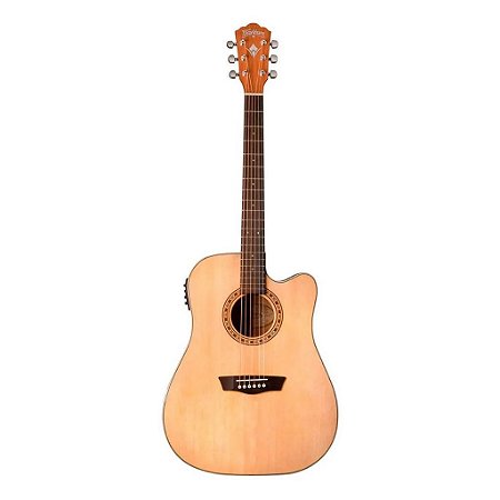 Violão 6 Cordas de Aço Dreadnought Elétrico Com Cutway WD7SCE-O - WASHBURN