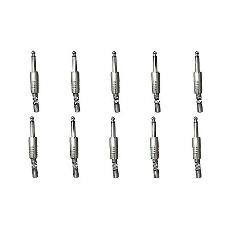 Kit 10 Conectores P10 Macho Linha PLG P10 NINJA - SANTO ANGELO