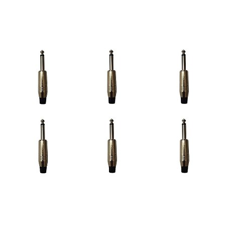 Kit 6 Conectores P10 Mono Macho PLG P10 SA2X - SANTO ANGELO