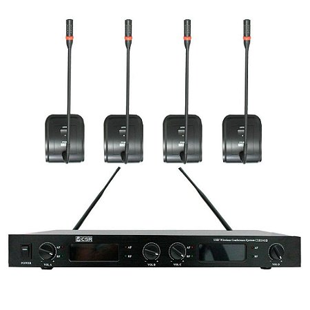 4 Microfones Sem Fio UHF Gooseneck 840B - CSR