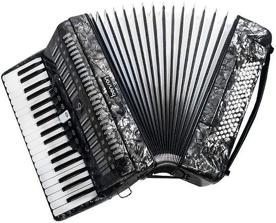 Acordeon 80 Baixos BAC80-7PBK 37 Teclas Preto Perolizado - Benson