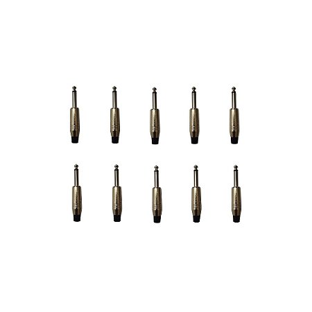 Kit 10 Conectores P10 Mono Macho PLG P10 SA2X - SANTO ANGELO