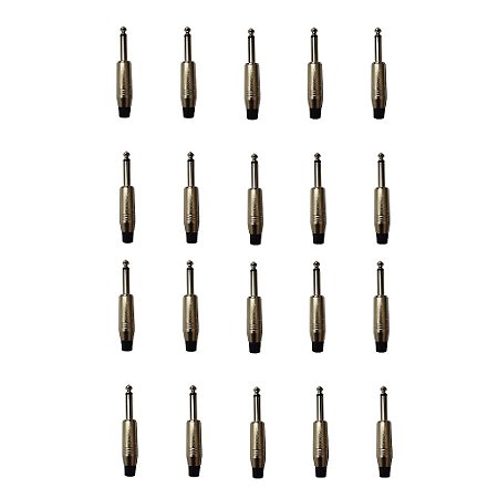 Kit 20 Conectores P10 Mono Macho PLG P10 SA2X - SANTO ANGELO