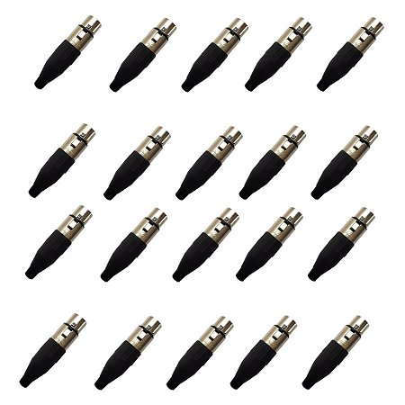 Kit 20 Conectores XLR Fêmea Linha PLG SA2X - SANTO ANGELO