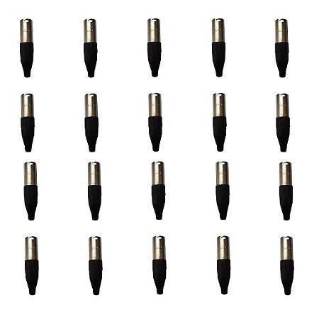 Kit 20 Conectores XLR Macho Linha PLG SA2X - SANTO ANGELO