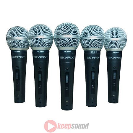 Kit 5 Microfones Profissionais de Mão SK-M48-5 - SKYPIX