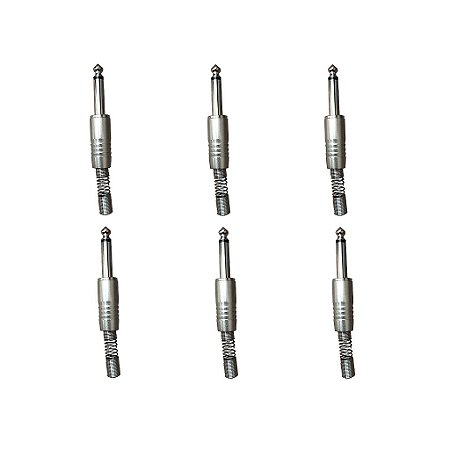 Kit 6 Conectores P10 Macho Linha PLG P10 NINJA - SANTO ANGELO