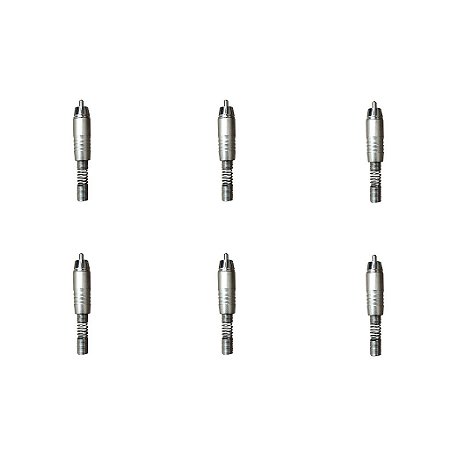 Kit 6 Conectores RCA Macho PLG A/V RCA NINJA - SANTO ANGELO