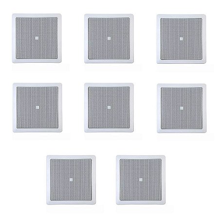 Kit 8 Arandela Coaxial Quadrada 25W 6 Polegadas 6CO1Q - JBL