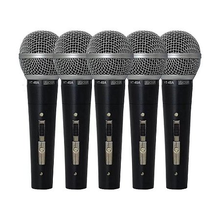 Kit de 5 Microfones de Mão Dinâmico HT48A-5 - CSR