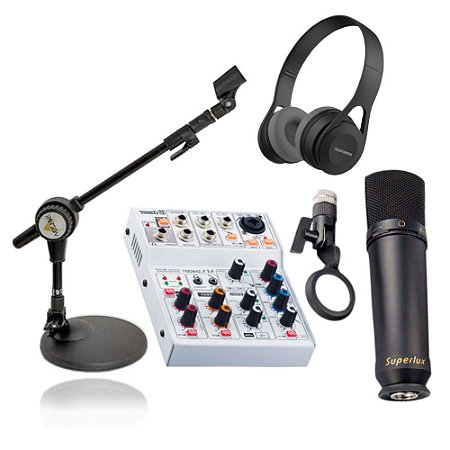 KIT GRAVAÇÃO E TRANSMISSÃO AO VIVO COM 4 COMPONENTES