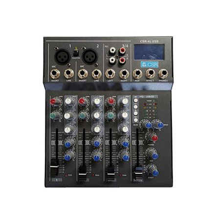 Mesa De Som Analógica Com 4 Canais 4L USB - CSR