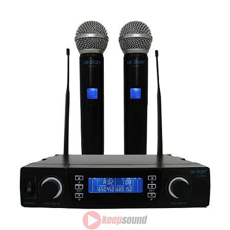 Microfone Duplo Profissional de Mão Sem Fio LSX02 - LESON