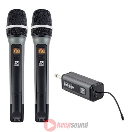 Microfone Duplo Profissional de Mão Sem Fio SFH-20 - STANER