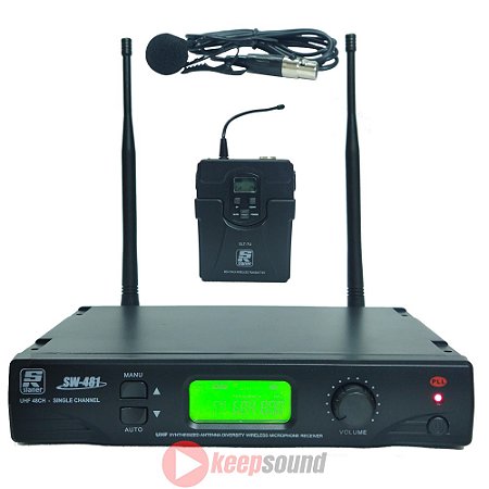 Microfone Profissional Lapela Sem Fio SW-481 SLT-7U - STANER
