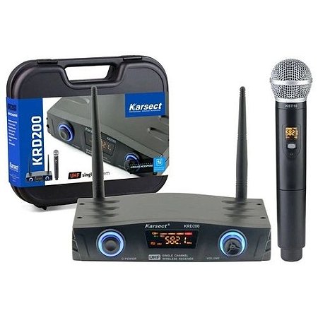 Microfone Sem Fio De Mão UHF KRD200 SM - KARSECT