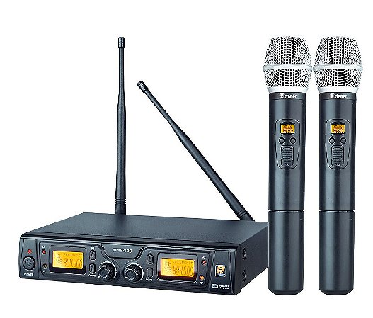 Microfone Sem Fio Duplo De Mão SRW-48D - STANER
