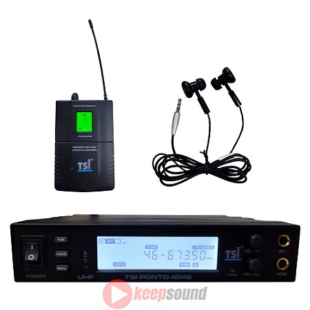 Monitor Pessoal In Ear Sem Fio PONTO-IEM 8 - TSI