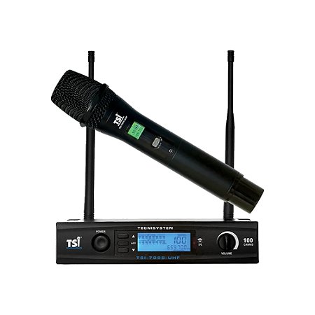 Microfone Profissional de Mão Sem Fio 7099-UHF - TSI