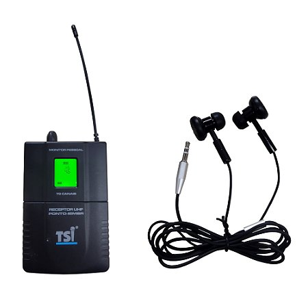 Receptor de Fone Sem Fio In Ear com Bodypack PONTO-IEM-8-R - TSI