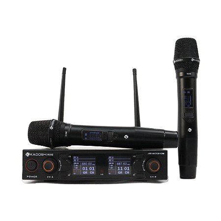 Microfone Profissional de Mão Duplo Sem Fio K502M - KADOSH