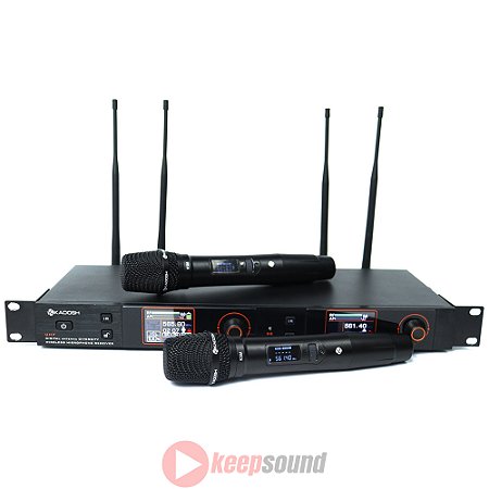 Microfone Profissional de Mão Duplo Sem Fio K522M - KADOSH