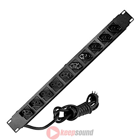 Régua de Energia 10 Tomadas Padrão Rack 10A 1,5m RK10 - TRANSCOLOR