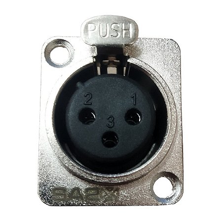Conector XLR Fêmea Painel SA2X - SANTO ANGELO