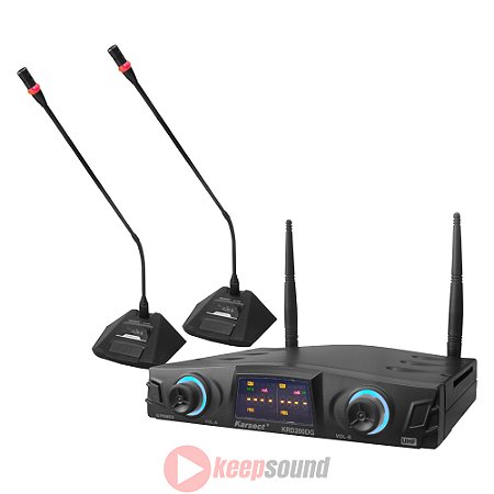 Microfone Profissional Gooseneck Duplo Sem fio KRD200DG - KARSECT