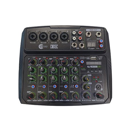Mesa De Som CMX6C Com 6 Canais Preta - CUSTOM SOUND