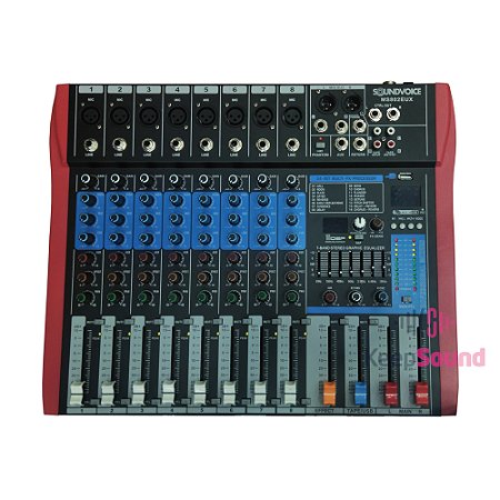Mesa de Som 8 Canais MS802 EUX - SOUNDVOICE