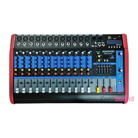 Mesa de Som Amplificada 500W 12 Canais MA 1230X - SOUNDVOICE