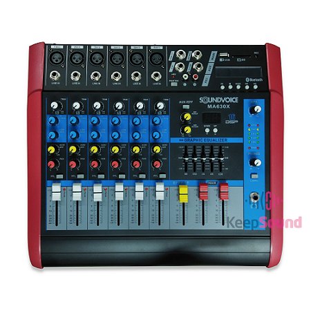 Mesa de Som Amplificada 500W 6 Canais MA 630X - SOUNDVOICE