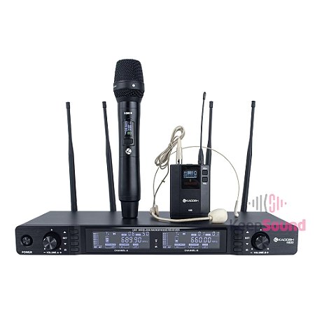 Microfone Duplo Profissional de Mão | Headset Sem fio K-622C - KADOSH