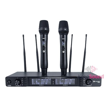 Microfone Duplo Profissional de Mão Sem Fio K-622M - KADOSH