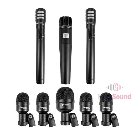 Kit 8 Microfones Para Bateria KMD 108 - KADOSH