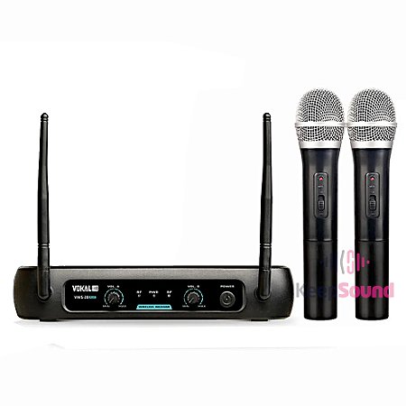 Microfone Profissional de Mão Duplo Sem fio VHF VWS-20 PLUS - VOKAL