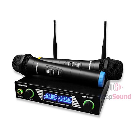 Microfone Profissional de Mão Duplo Sem Fio MM-220SF - SOUNDVOICE